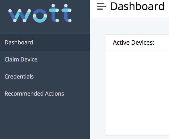 WoTT Dashboard sidebar